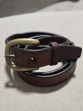 Tory 2196 English Bridle Leather Brown Belt 30 USA Solid Brass Buckle Equestrian